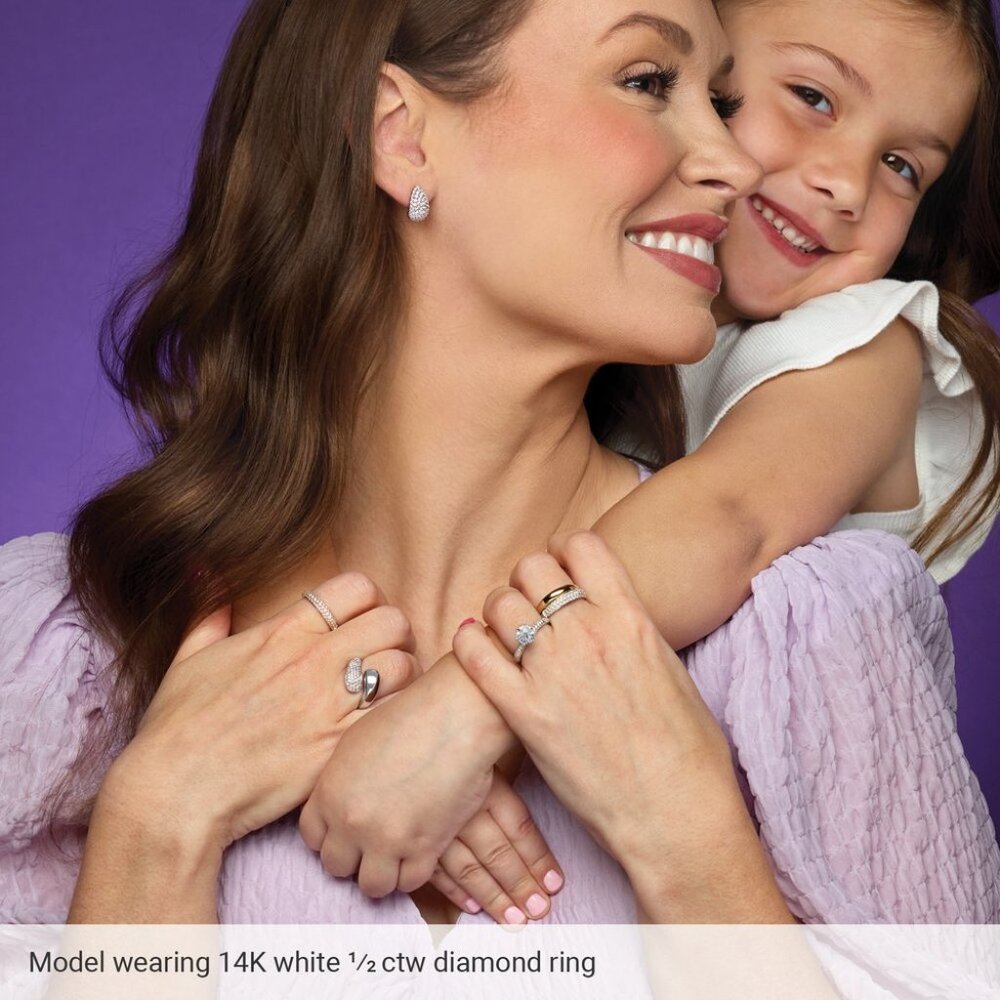 14K White Gold 1/2 CTW Lab-Grown Diamond Bypass Ring – A Modern Twist